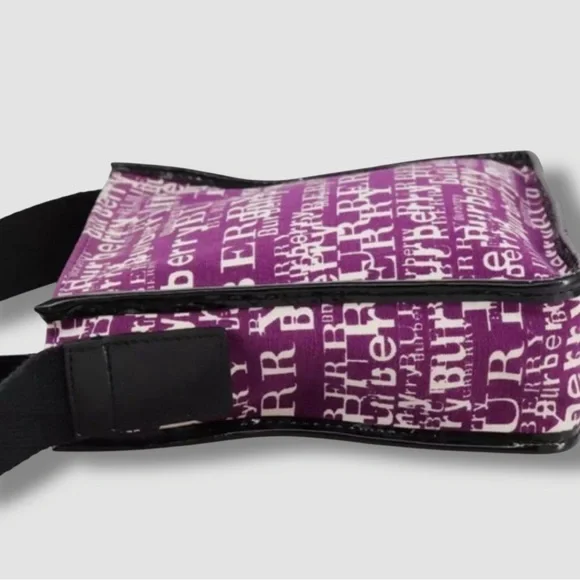 Burberry Logo Print Crossbody Bag in Purple White and Black Graffiti Rare Small